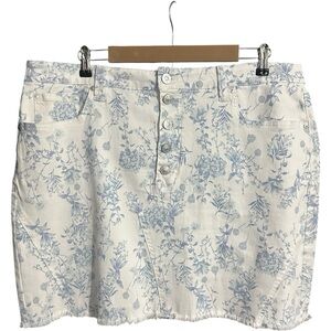 Seven7 The Weekend Skirt Garden Blue Lavender Size 18